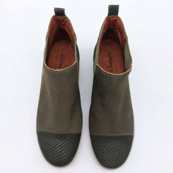 Walking Cradles Womens 6M Olive Osmond Leather Chelsea Ankle Boots Comfort Shoes - Picture 3 of 10